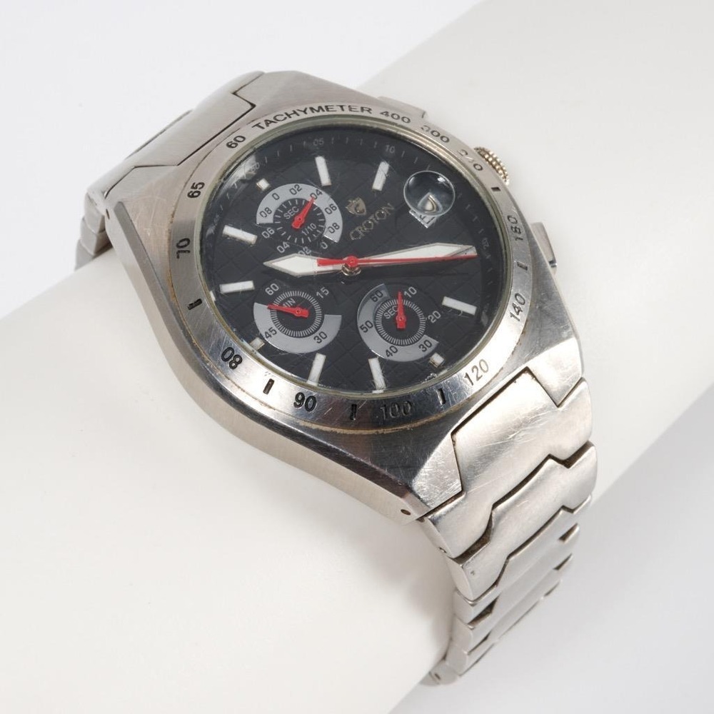 Croton Mens Chronomaster Stainless Steel Wrist Watch CC 311282